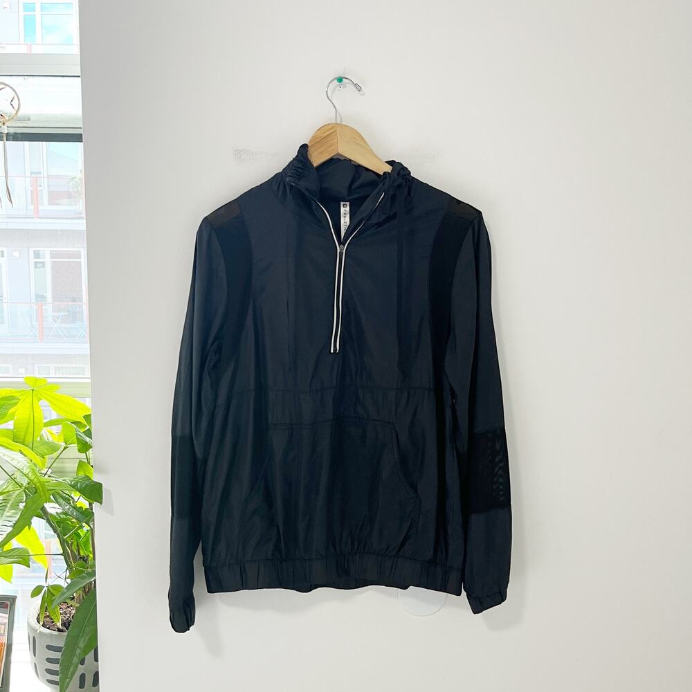 Fabletics Black Ziva Nylon Mesh Windbreaker Pullover Jacket Size Medium